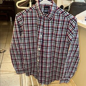 IZOD Men's Plaid Shirt - Red, Blue, and White